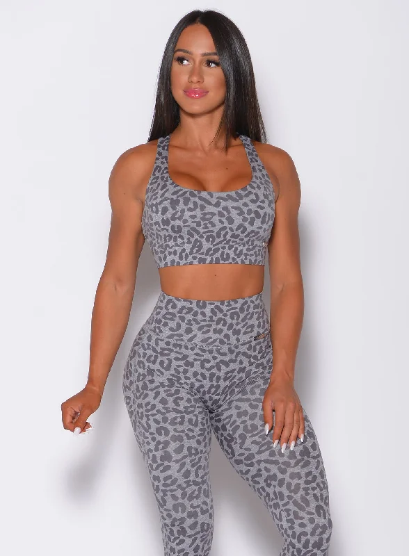 Cheetah Racerback Bra Lace Back Bra