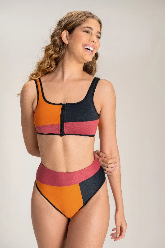 BT Sportif Mid Zip Sports Bra Elegant Lace Lingerie