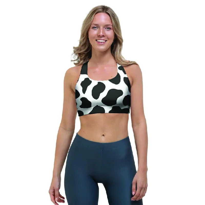 Cow Print Sports Bra Comfortable Lace Bralette