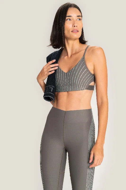 Cyber Dots Mid Sports Bra Lace Back Bra