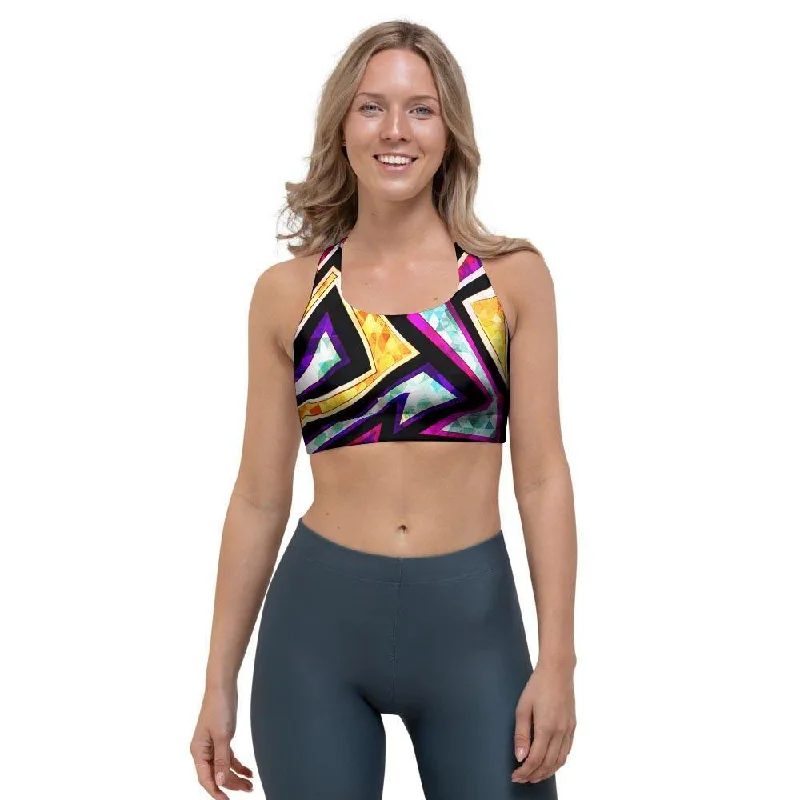 Diamond Geometric Sports Bra Chic Lace Bralette