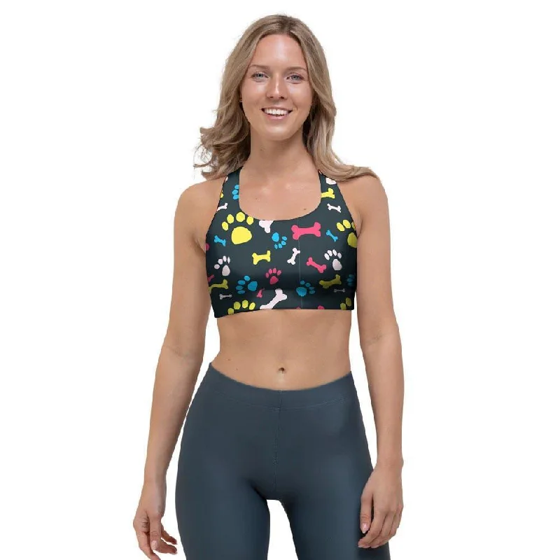 Dog Paw Print Sports Bra Classic Wire-Free Bra