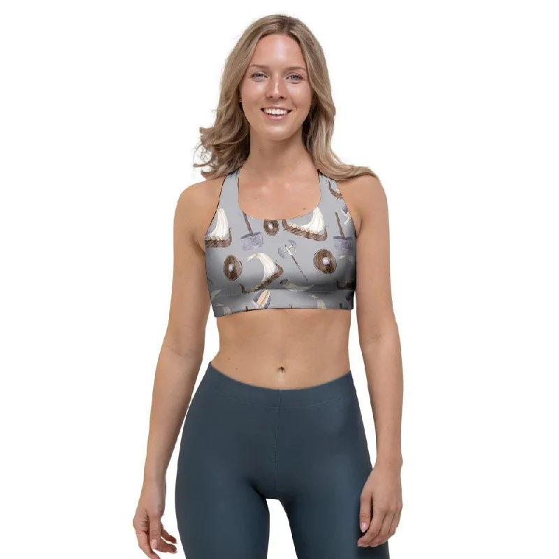 Drakkar Viking Ship Sports Bra Soft Cup Bra