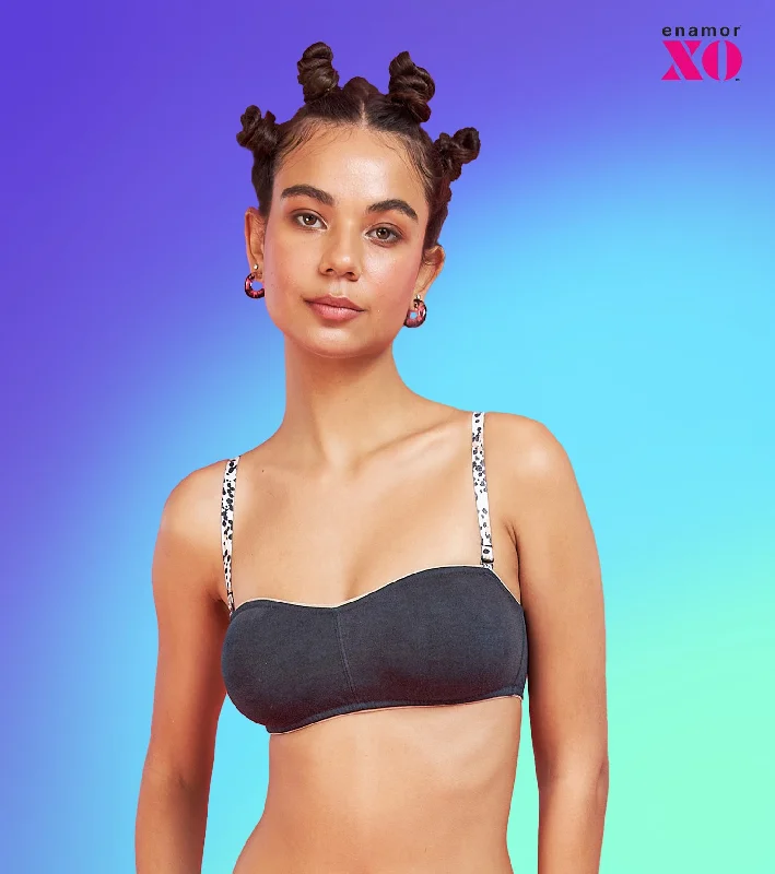Enamor XO Graphite Non-Wired Non Padded Multiway Bra - Nella Push-Up Bra Set