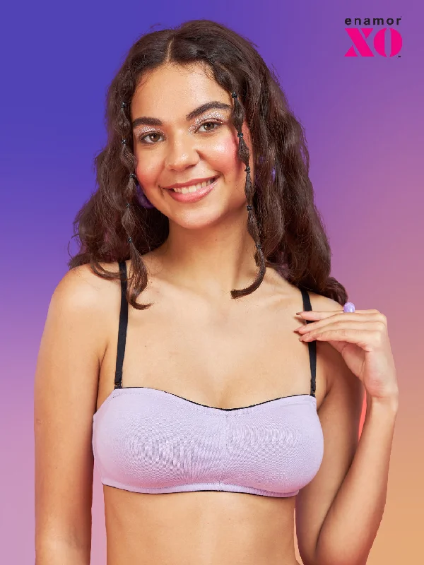 Enamor XO Lilac Non-Wired Non Padded Multiway Bra - Nella Breathable Wireless Bra
