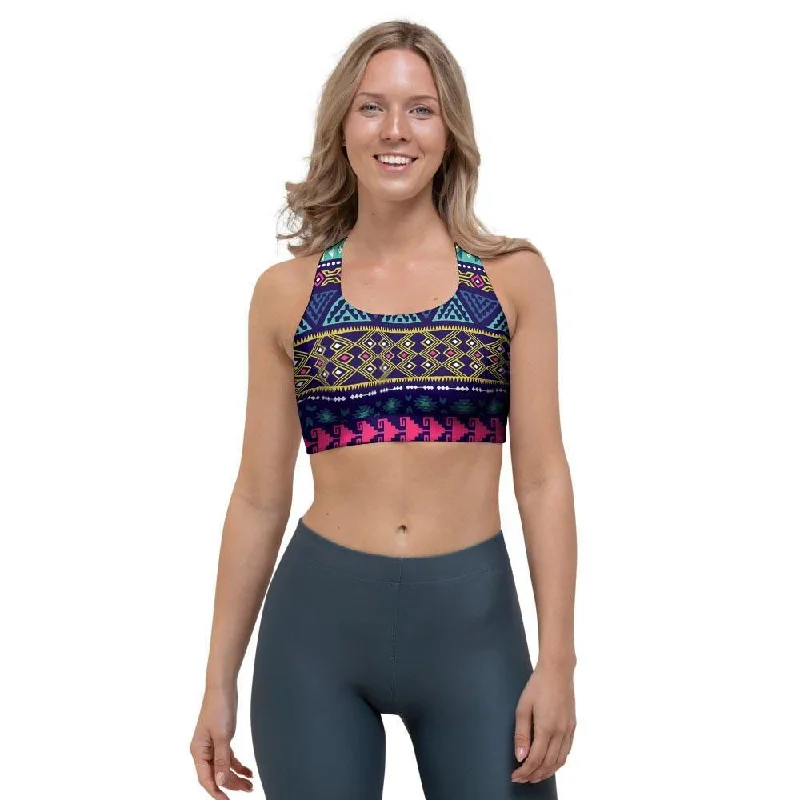 Ethic Aztec Print Sports Bra Full Coverage Bralette