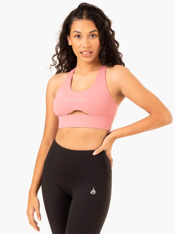 Focus Contour Sports Bra - Blush Pink Adjustable Fit Bra