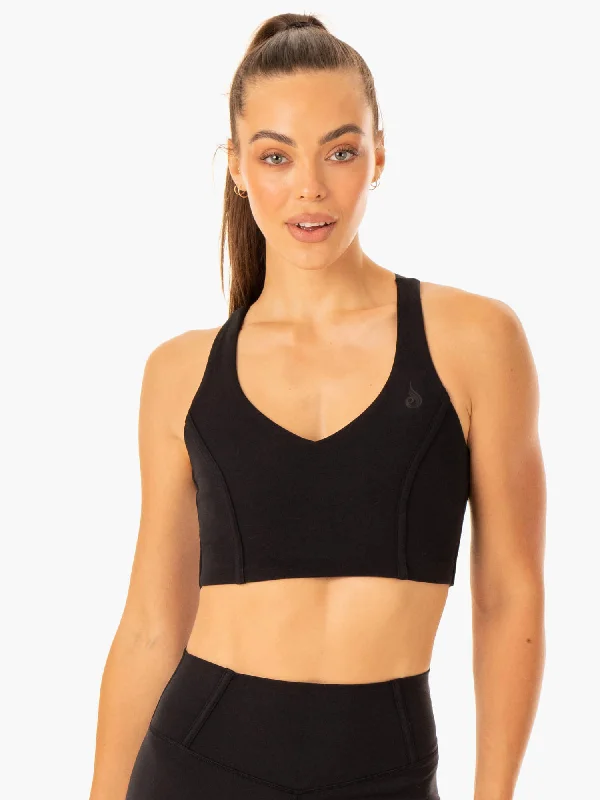 Form Sports Bra - Black Soft Mesh Bralette