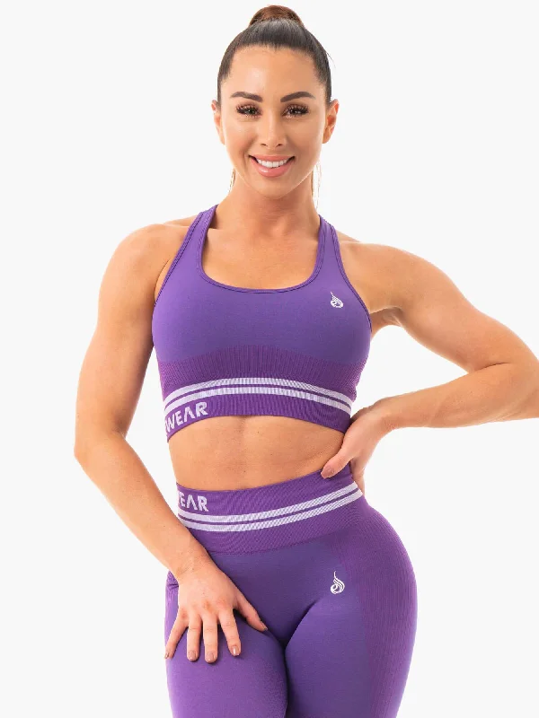 Freestyle Seamless Longline Sports Bra - Purple Lacy Underwire Bra