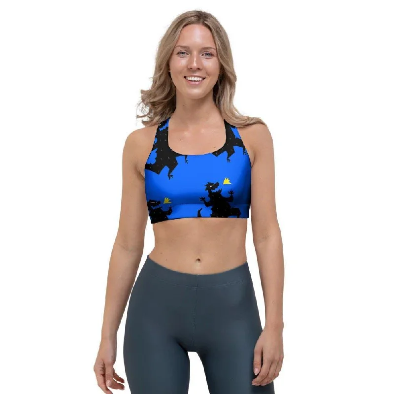 Godzilla Print Sports Bra Seamless Fit Bra