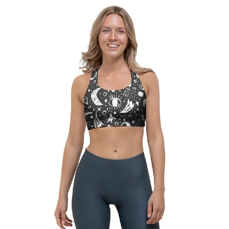 Gothic Witchcraft Sports Bra Supportive Wireless Bra