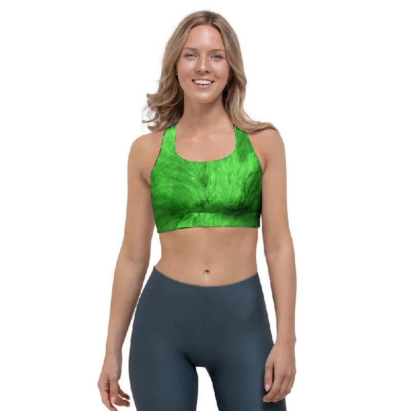 Green Tie Dye Sports Bra Ultra-Light Bra
