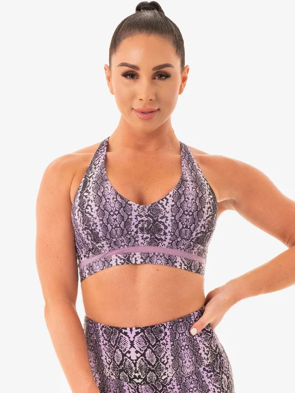 NEM X RW Sports Bra - Purple Snake Sexy Underwire Bra