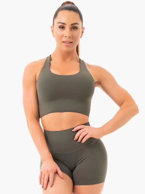 NKD Sports Bra - Khaki Breathable Wireless Bra