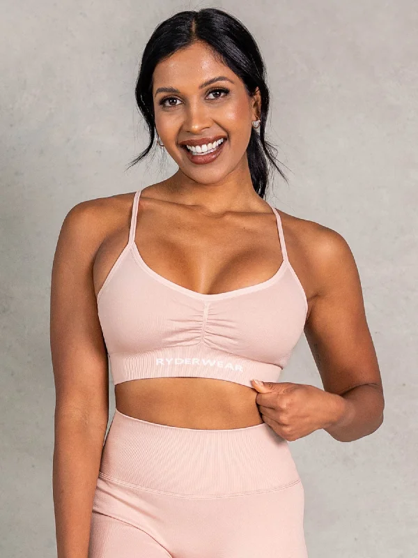 NRG Seamless Sports Bra - Biscotti Chic Lace Bra