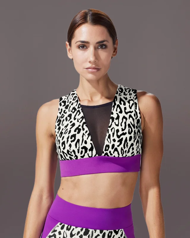 Polaris Leopard Print Longline Bra Smooth Push-Up Bra