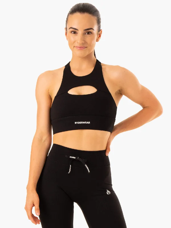 Replay Cut Out Sports Bra - Black Cozy Sleep Bra