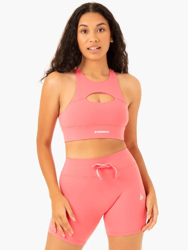 Replay Cut Out Sports Bra - Coral Breathable Sports Bra