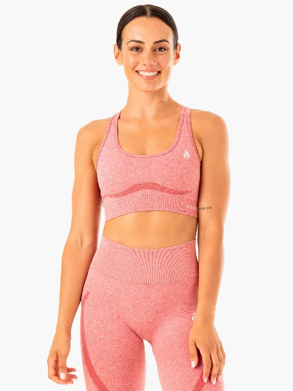 Sculpt Seamless Racer Back Sports Bra - Pink Marl Comfort Fit Bralette