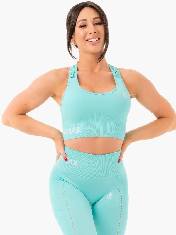 Seamless Staples Sports Bra - Aqua Marl Ultra-Light Bra