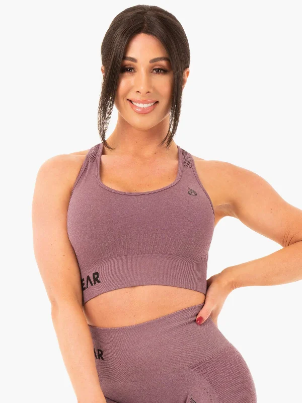 Seamless Staples Sports Bra - Purple Marl Smooth Fit Bra