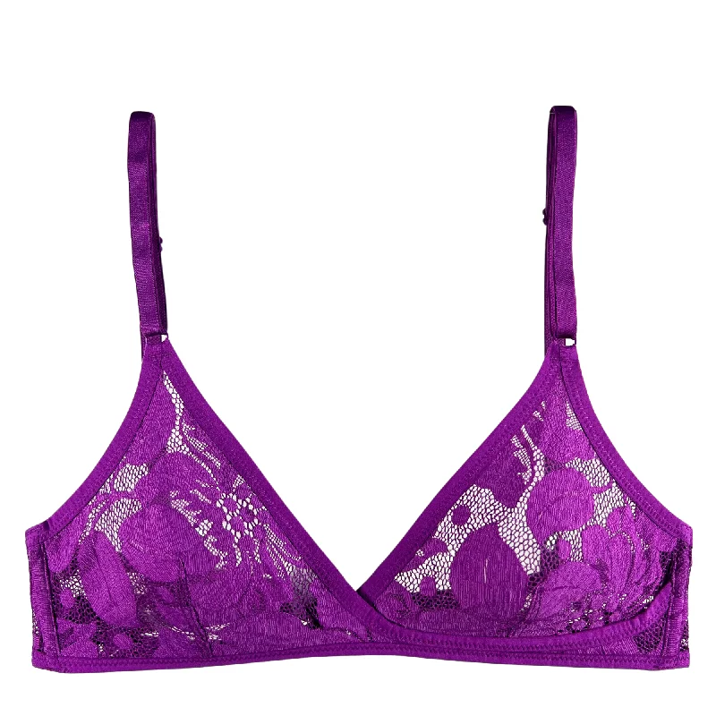 Yasmine Eslami Zoe Soft Bra - Deep Purple Elegant Cotton Bra