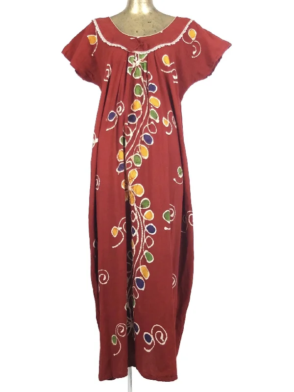 70s Psychedelic Hippie Butterfly Sleeve Maxi Dress Elegant Maxi Dress with Ruffles