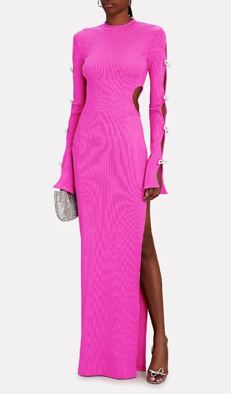 BANDAGE CUT OUT MAXI DRESS IN PINK Comfortable Cotton Maxi Dress