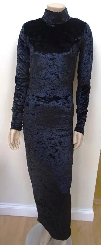 Bitching & Junkfood ladies black velvet maxi dress MEDIUM 10 - 12 GOTH PUNK Chic Summer Maxi Dress