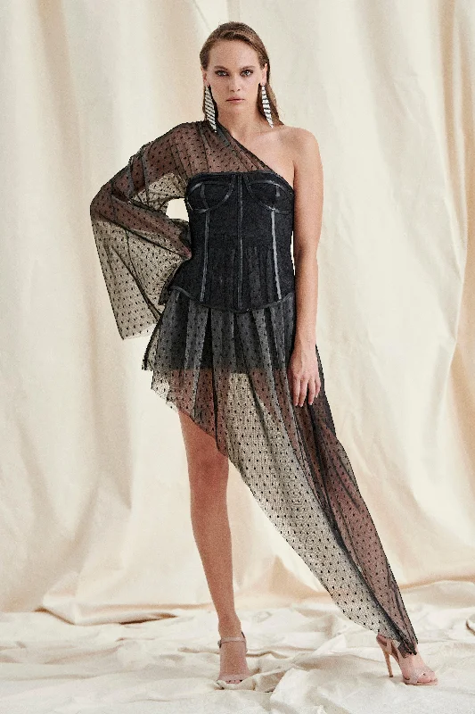 BLACK LACE CORSET MAXI DRESS Comfortable Cotton Maxi Dress