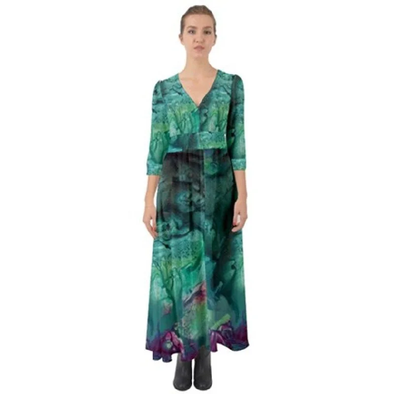 BLUE Fearea Exclusive,Original Designer FITTED MAXI DRESSSize:Medium10-12uk Fashionable Off-Shoulder Maxi Dress
