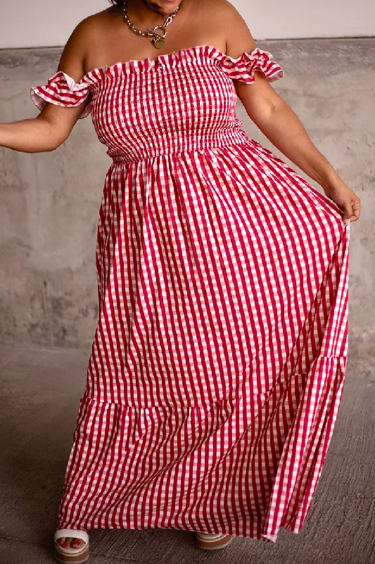 Charlotte Maxi Dress - Red Elegant Tiered Maxi Dress