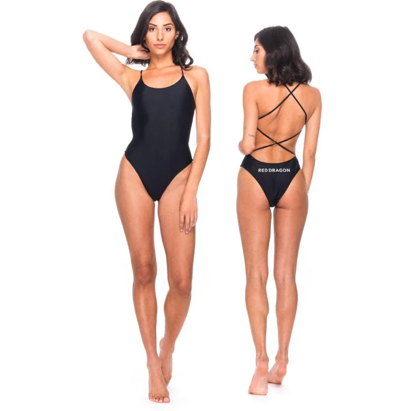 RDS WOMENS SWIMSUIT LOGOTYPE BLACK Push-Up Bikini Bottoms