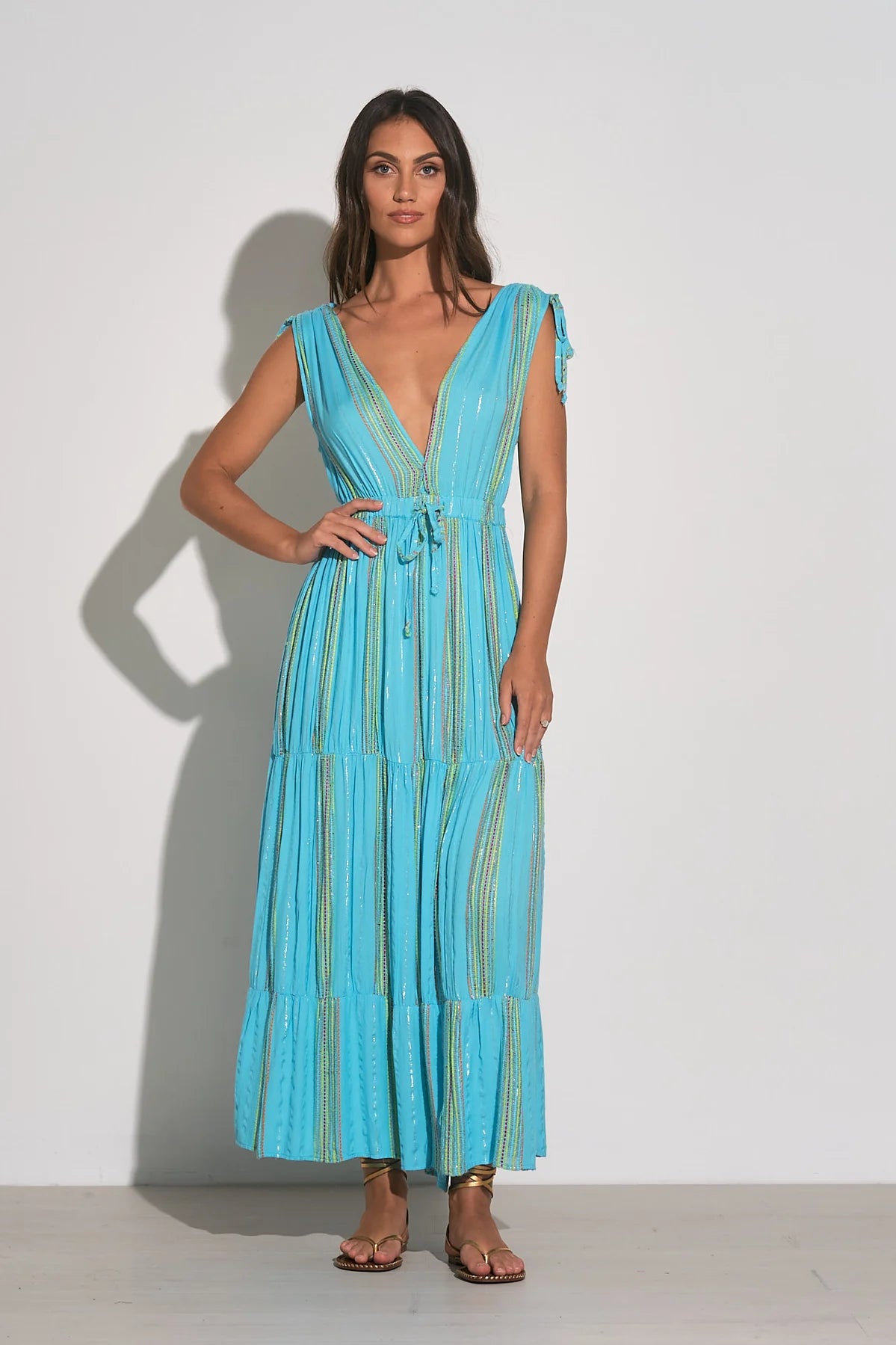 Deep V Maxi Dress Comfortable Satin Maxi Dress
