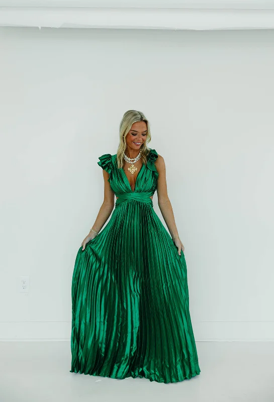 Donna Maxi Dress - Kelly Green Fashionable High-Waist Maxi Dress