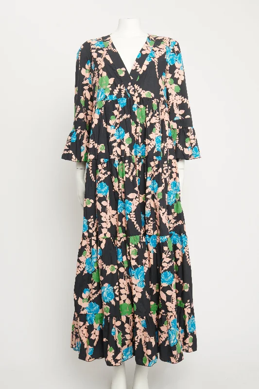 Editions Collection Jennifer Jane Tiered Plunge Preowned Maxi Dress Trendy Short Sleeve Maxi Dress Editions Collection Jennifer Jane Tiered Plunge Preowned Maxi Dress Trendy Short Sleeve Maxi Dress