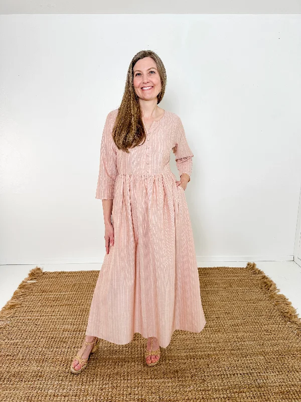 Front Button Maxi Dress Fashionable Faux Wrap Maxi Dress
