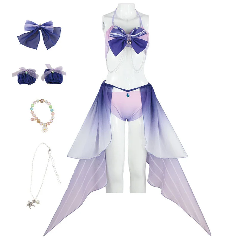 Game Genshin Impact Sangonomiya Kokomi Swimsuit Cosplay Costumes Adjustable Strap Swimsuit Game Genshin Impact Sangonomiya Kokomi Swimsuit Cosplay Costumes Adjustable Strap Swimsuit