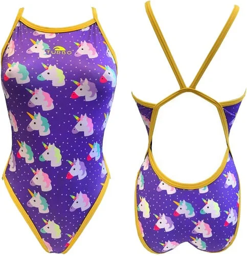 Kids Swimsuit - Happy Unicorns Adjustable Bikini Bottoms