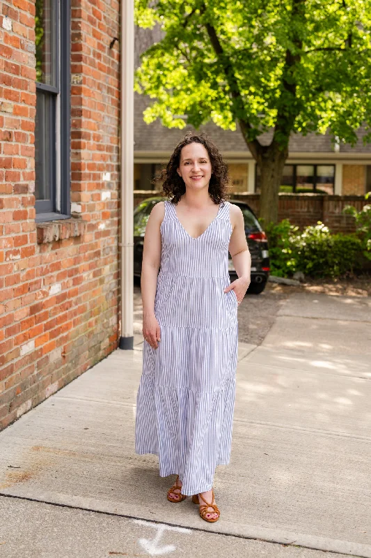 Knit Meryl Sleeveless Tiered Maxi Dress Cozy Knit Maxi Dress