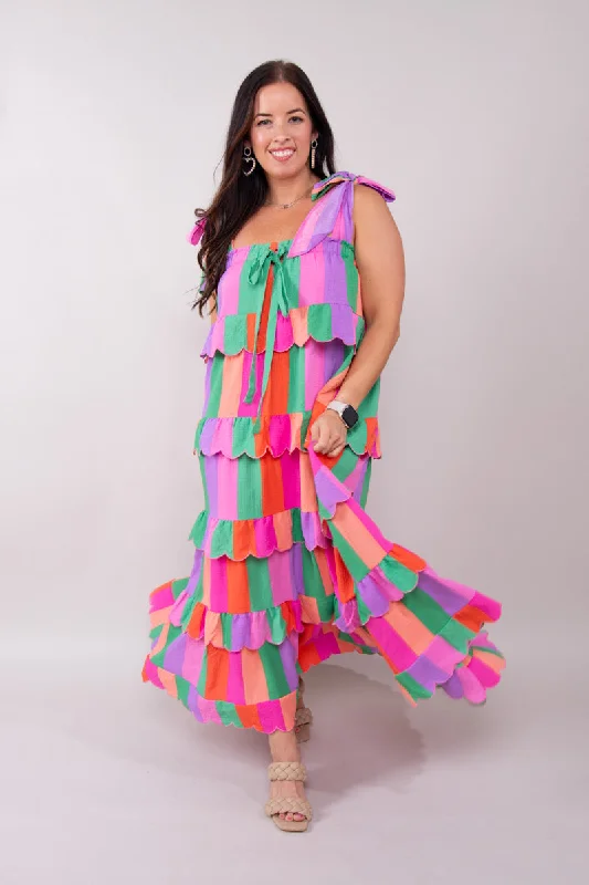 LANDON TIE-SHOULDER MAXI DRESS - VACAY Fashionable Chiffon Maxi Dress