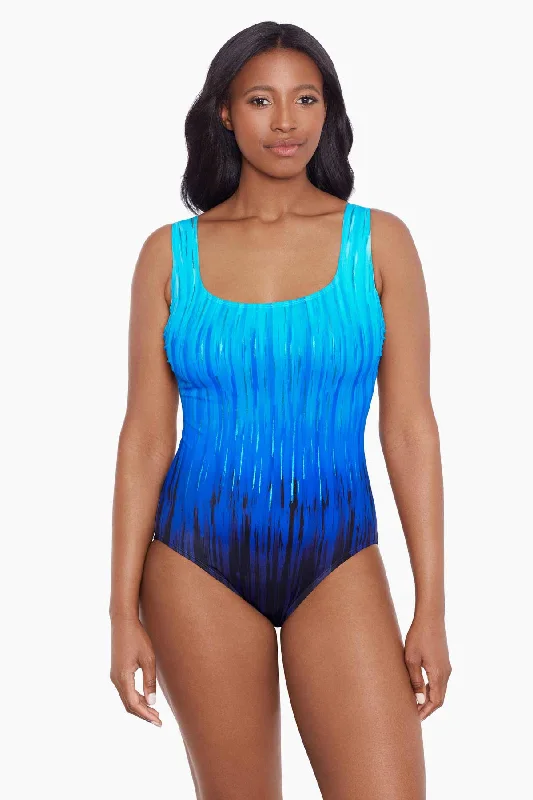 Triple X Back Tank Long Torso One Piece Swimsuit High Energy Luxury Swimsuit Style