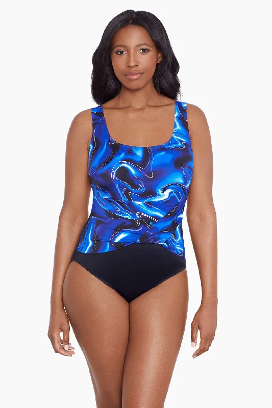 Twist Pull Sash Tank Long Torso One Piece Swimsuit Infinite Shine Elegant Ruffled Bikini Twist Pull Sash Tank Long Torso One Piece Swimsuit Infinite Shine Elegant Ruffled Bikini
