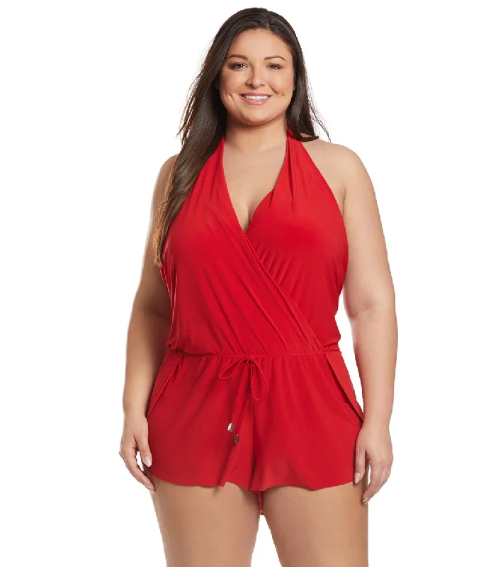 Magicsuit by Miraclesuit Plus Size Bianca Swim Romper Rouge Strapless Swimsuit Top