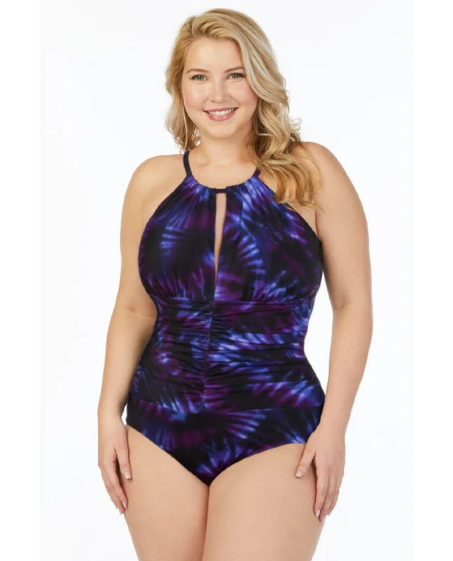 Magicsuit Culture Club Plus Size Katrina Keyhole High Neck One Piece Swimsuit Elegant Ruffled Bikini Magicsuit Culture Club Plus Size Katrina Keyhole High Neck One Piece Swimsuit Elegant Ruffled Bikini