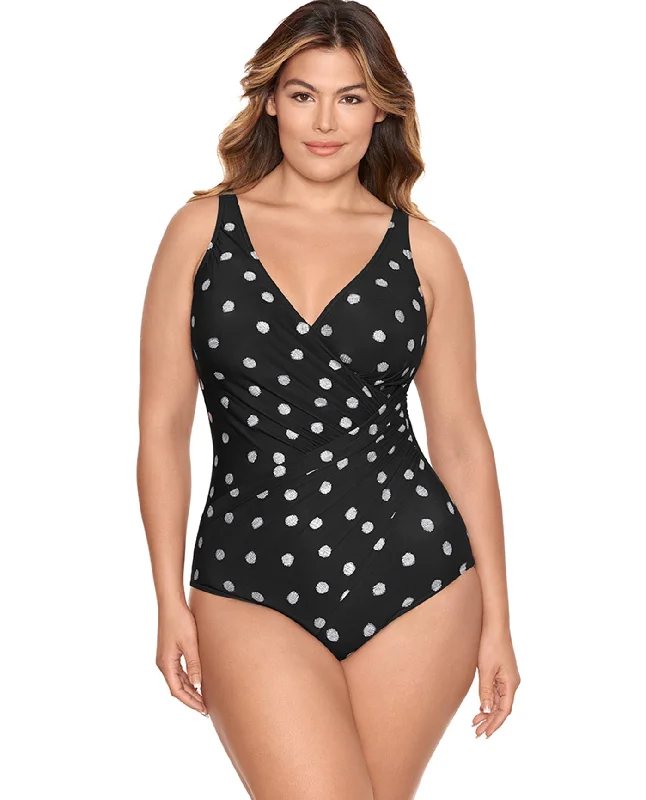 Miraclesuit Pizzelles Oceanus Plus Size One Piece Swimsuit Color-Block Bikini