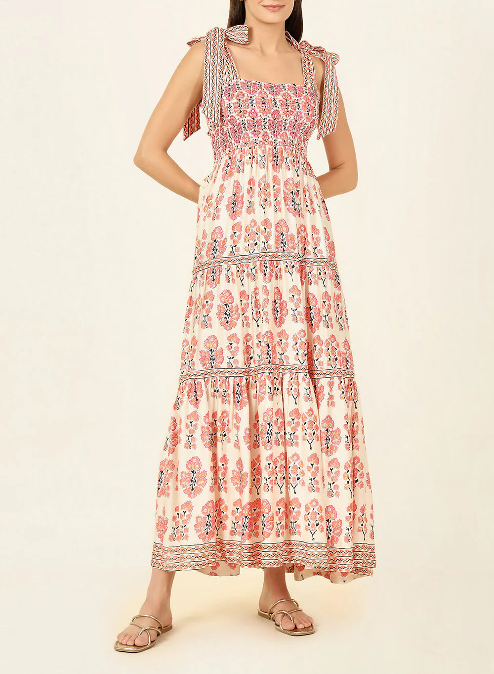 OMIKA Lana Maxi Dress - Truro Hibiscus Comfortable Maxi Dress with Belt