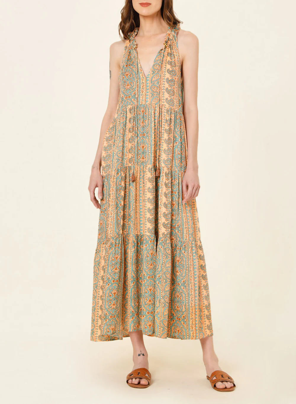 OMIKA Paola Maxi Dress - Salania Sorbet Comfortable Bohemian Maxi Dress