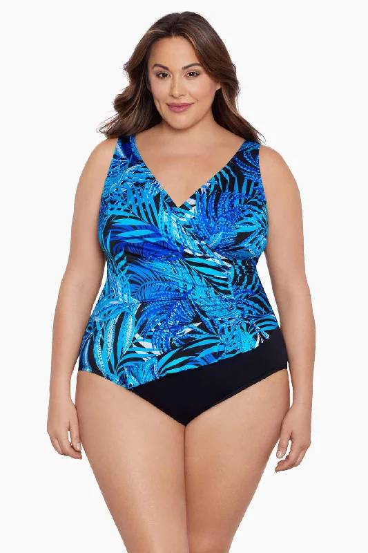 Plus Size Ruffle Surplice Long Torso One Piece Swimsuit Jungle Boogie Trendy Swimsuit Bottoms Plus Size Ruffle Surplice Long Torso One Piece Swimsuit Jungle Boogie Trendy Swimsuit Bottoms
