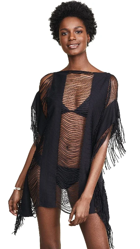 PQ Swim Women's Monique Swimsuit Cover-Up - Fringe Ends, Beach Dress Flirty Ruffle Swimsuit PQ Swim Women's Monique Swimsuit Cover-Up - Fringe Ends, Beach Dress Flirty Ruffle Swimsuit